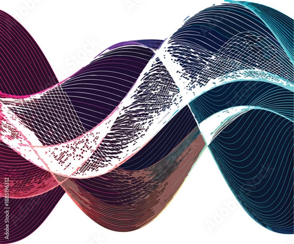 Fototapeta abstract-waveforms--layered-flowing-shapes--neon