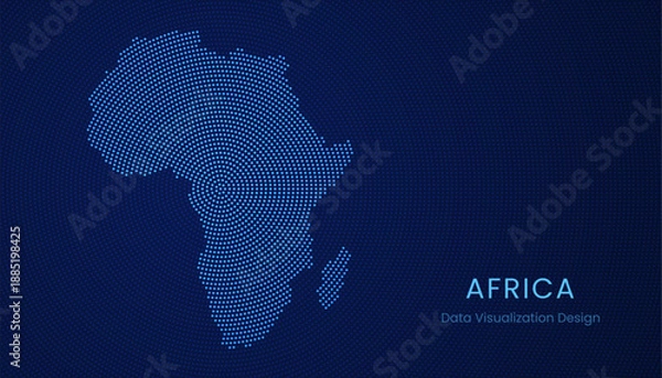 Obraz Africa dotted digital map for data visualization design