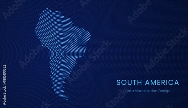 Obraz South America dotted digital map for data visualization design