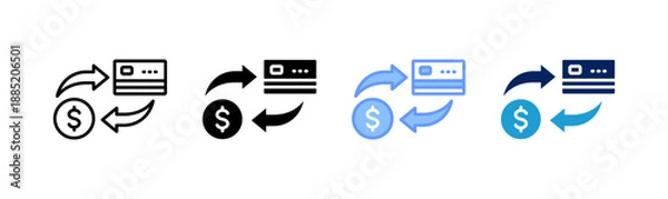 Obraz payment icon set multiple style collection