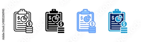 Obraz report icon set multiple style collection