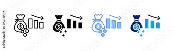 Obraz loss icon set multiple style collection