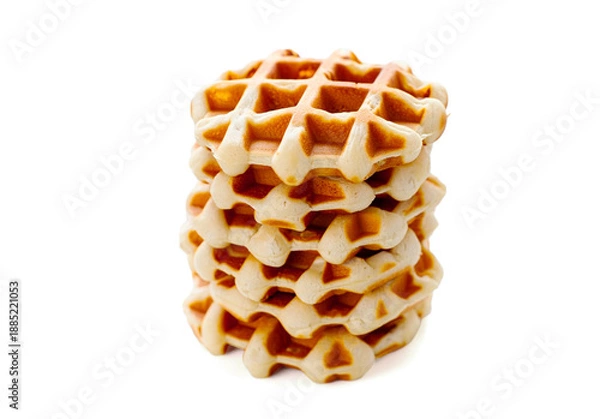 Obraz Belgian waffle isolated on White Background