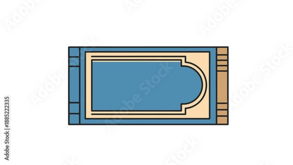 Obraz Blue and Beige Ticket Template