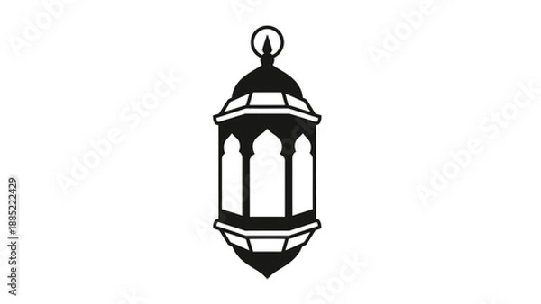 Obraz Islamic Lantern Icon Simple Design for Eid and Ramadan