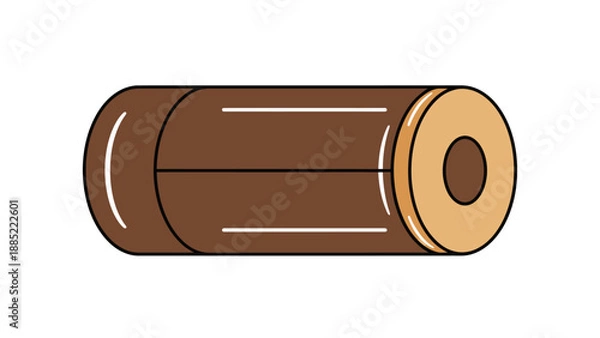 Obraz Log or Timber Cartoon Vector Illustration