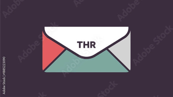 Obraz Envelope with THR Label on Dark Background