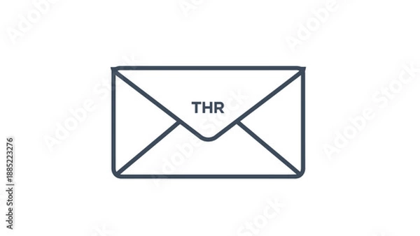 Obraz THR letter envelope icon simple vector illustration