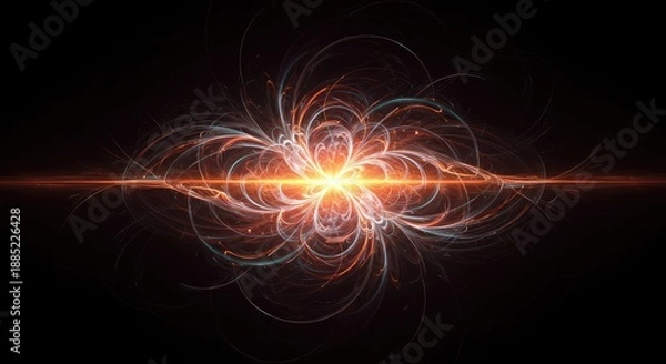 Obraz Abstract flowing energy patterns evolving through complex visual layers, symbolizing flexible theoretical models and continuous change ,shape ,infinite ,ephemeral