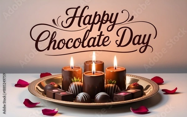 Obraz Romantic Chocolate Day background with luxury confectionery elements