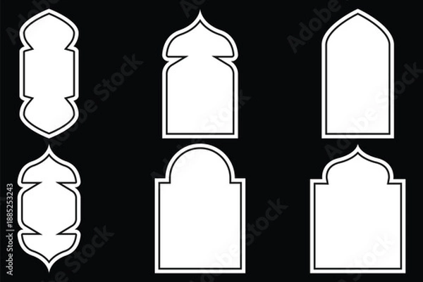 Obraz Ornate Islamic Window Design with Geometric Patterns Vector Illustration