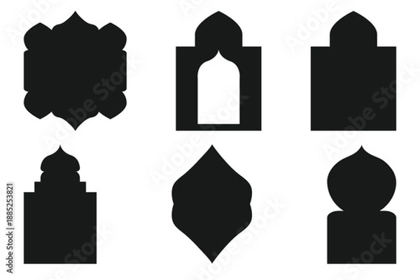 Obraz Islamic Shape Frame Border Vector Illustration, Blank Islamic Design Template