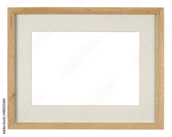 Obraz Empty picture frame, light oak wood with mount