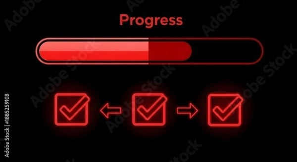 Obraz Progress indicator with checkmarks showing advancement