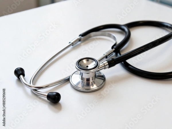 Fototapeta Stethoscope on White Surface