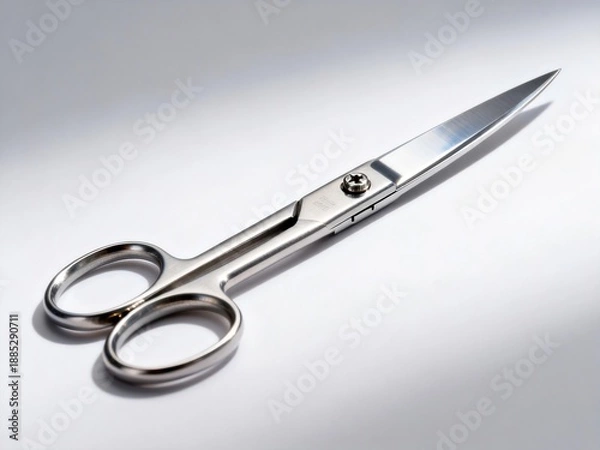 Fototapeta MetalScissorsOnWhiteBackground