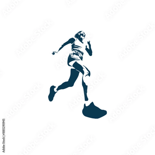 Fototapeta ultra trail running logo vector