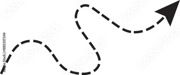 Fototapeta Long line dash arrow vector icon.