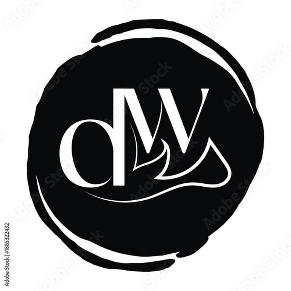 Obraz Initial letter dw logo design