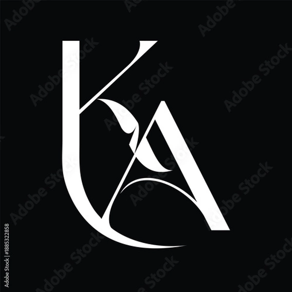 Obraz Initial letter KA logo design