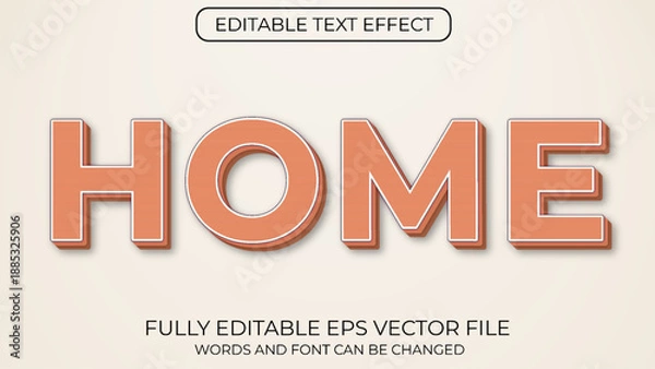 Obraz Home editable 3d text effect vector typography style