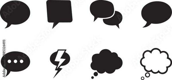 Obraz different speech bubbles and thought clouds