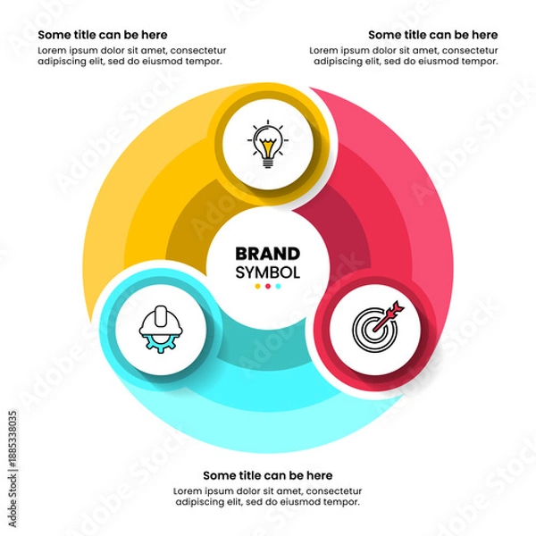 Obraz Infographic template. Loop with 3 circles and icons