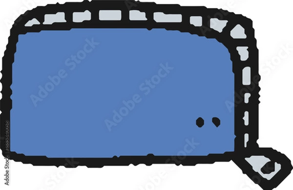 Obraz 青い長財布の手描きイラスト