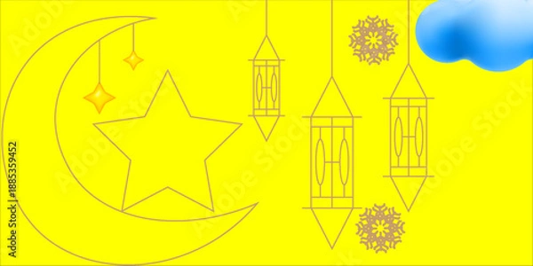 Obraz Eid mubarak design. Vector illustration