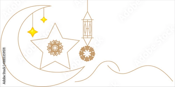 Obraz Eid mubarak design. Vector illustration