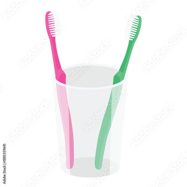 Obraz Toothbrushes in plastic holder