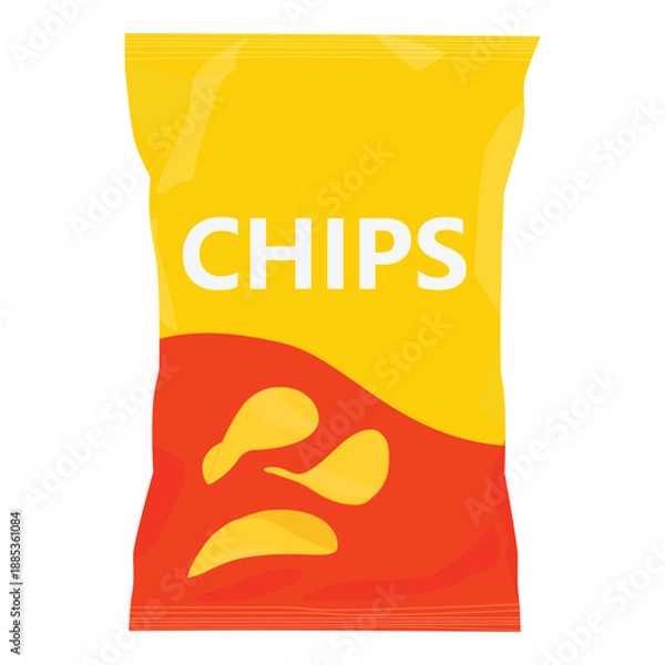 Obraz Chips bag plastic packaging design, isolated on white background