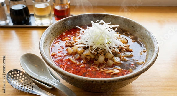 Obraz 湯気立つ熱々！食欲をそそる千葉県勝浦市のご当地グルメ、勝浦タンタンメン