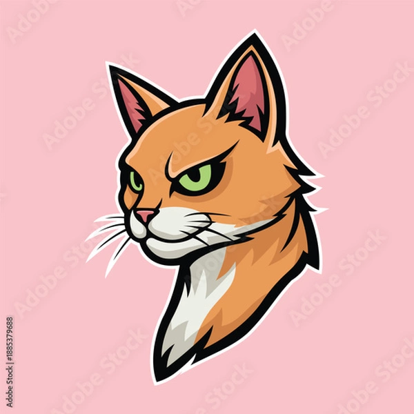 Obraz cat mascot logo vector design template full color