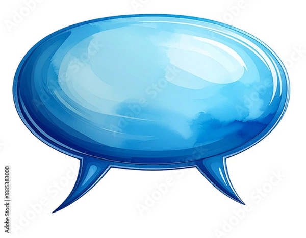 Obraz Blue speech bubble isolated on white background