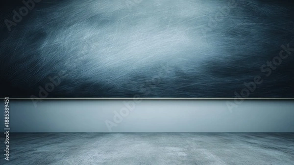 Obraz Setting up a blank chalkboard for an educational classroom environment