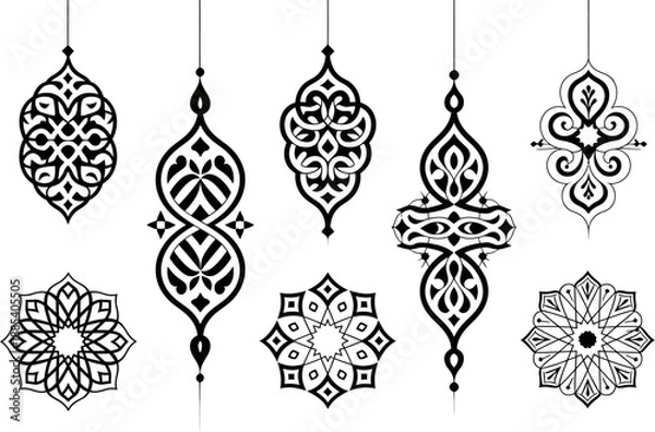 Obraz Eid mubarak islamic ornaments hanging decorations