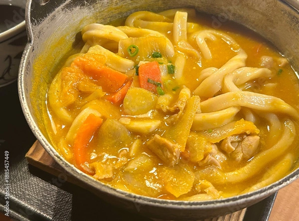 Obraz かぼちゃほうとう風鍋焼きうどん