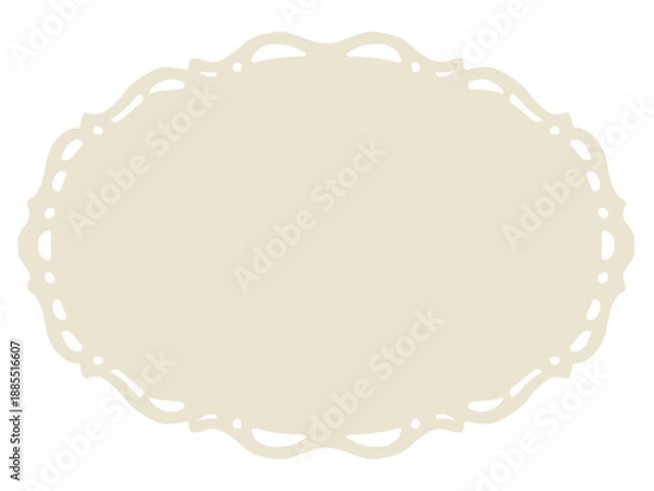 Obraz レースペーパーのベクターイラスト｜ドイリー風装飾フレーム・背景素材