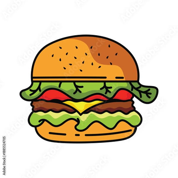 Fototapeta Burger logo design template