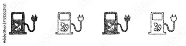 Obraz Sketch clean fuel icon design set
