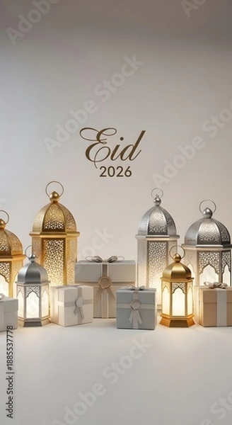 Fototapeta Eid 2026 Modern Greeting Backgrounds