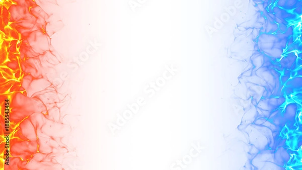 Obraz 画面の左右が燃える赤と青の対立する炎のエフェクト背景