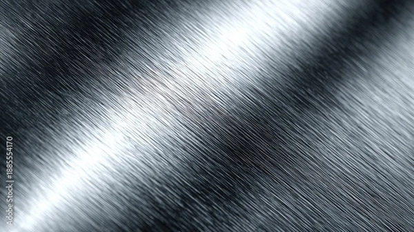 Obraz Sleek metallic surface with textured lines and reflections.
