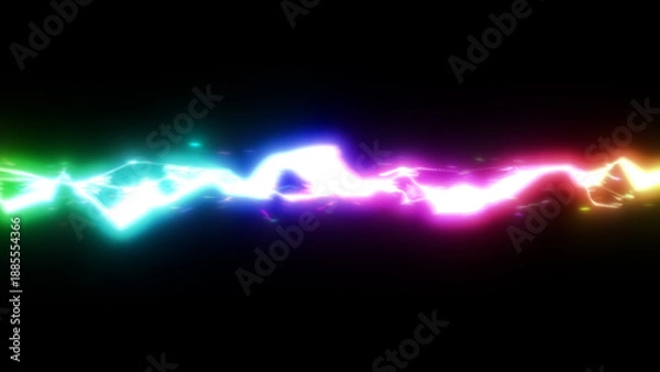 Obraz カラフルな稲妻のエフェクトの背景画像
