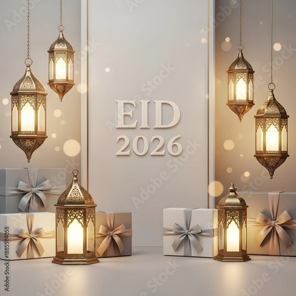 Fototapeta Eid 2026 Modern Greeting Backgrounds