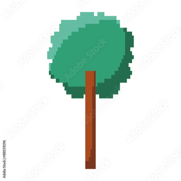 Obraz tree pixel foliage ecology design vector illustration