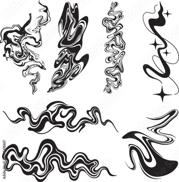 Obraz Wave liquify Set vector illustration