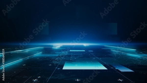 Fototapeta High-tech cyber security concept