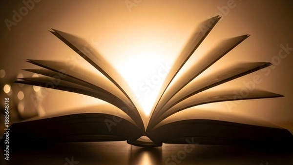 Obraz Open Book Bathed in Warm Light Symbolizing Knowledge And Inspiration.